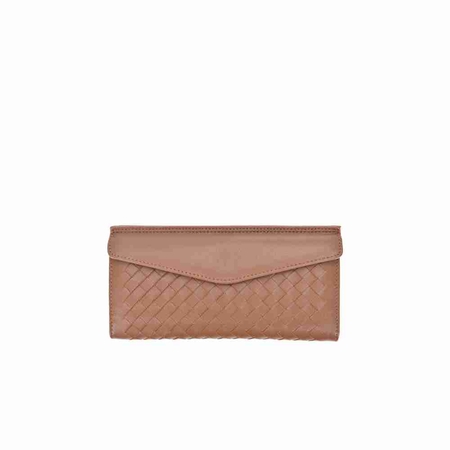 Weave Button Long Wallet